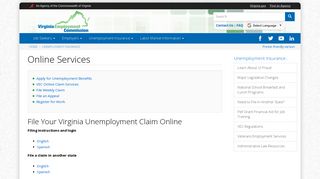 Online Services | Virginia Employment Commission