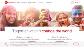 Virgin Money Giving: Homepage
