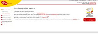How to use online banking - Virgin one - Online banking