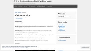 Virtconomics | Online Strategy Games That Pay Real Money