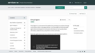 Virtual Agent | ServiceNow Docs