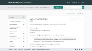 Implementing Virtual Agent | ServiceNow Docs