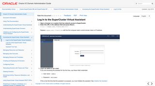 Log In to the SuperCluster Virtual Assistant - Oracle I/O Domain ...