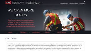 CDI Login - Canadian Door Institute of Manufacturers and Distributor ...