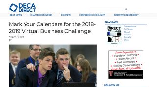 Mark Your Calendars for the 2018-2019 Virtual Business Challenge ...