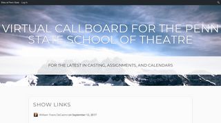 Virtual Callboard for the Penn State School of Theatre – For the ...