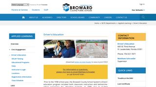 Drivers Education - Registration Information - Broward Schools