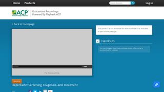 Depression: Screening, Diagnosis, and Treatment - PlaybackACP | ACP