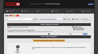 VIRTUAL DJ SOFTWARE - login/ password??