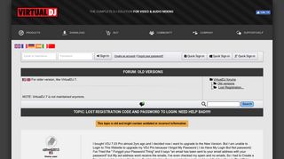 VIRTUAL DJ SOFTWARE - Lost Registration Code and Password to login ...