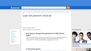 Login and password virtual dj - Answers