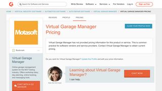 Virtual Garage Manager Pricing | G2 Crowd