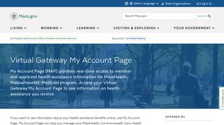 Virtual Gateway My Account Page | Mass.gov