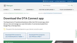 Download the DTA Connect app | Mass.gov