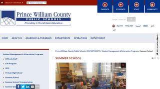 Summer School - Prince William County Public Schools