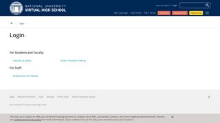 Login - National University Virtual High School