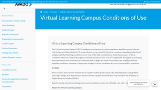 Course: Virtual Learning Campus Conditions of Use | AVADO ...