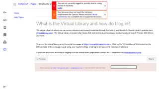 What is the Virtual Library and how do I log in?: Ask Capitol : Online ...