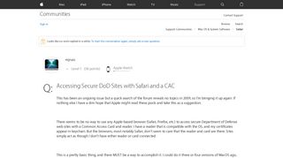 Accessing Secure DoD Sites with Safari an… - Apple Community