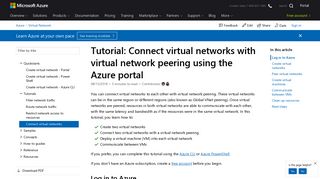 Connect virtual networks with virtual network peering - tutorial - Azure ...
