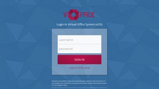 Login to Virtual Office System (vOS)