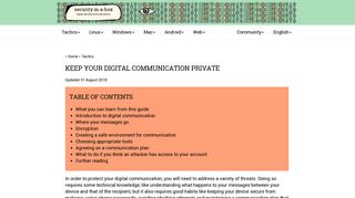 Keep your digital communication private - Security in a Box
