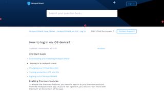 How to log in on iOS device? – Hotspot Shield Help Center