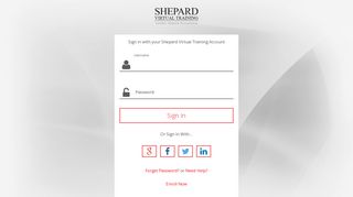 Shepard Virtual Training: Log In