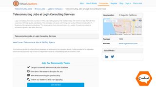 Telecommuting Jobs at Login Consulting Services - Virtual Vocations