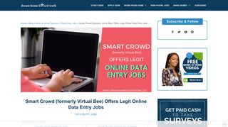 Smart Crowd (Virtual Bee) Offers Legit Online Data Entry Jobs