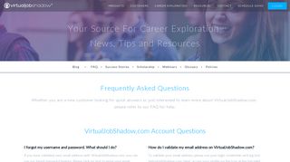 Frequently Asked Questions - Resources | VirtualJobShadow.com