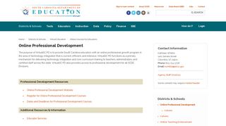 Online Professional Development - South Carolina Department of ...