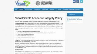 VirtualSC PD | VirtualSC PD Academic Integrity Policy