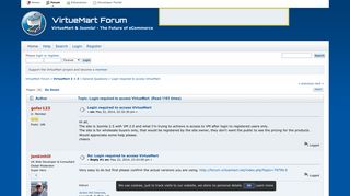 Login required to access VirtueMart - VirtueMart Forum