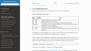 3.1.1. Default Passwords - OpenLink Documentation