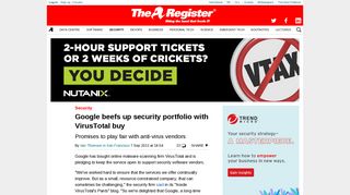 Google beefs up security portfolio with VirusTotal buy • The Register
