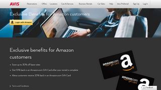 Amazon Benefits | Avis Rent a Car