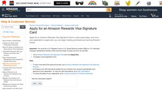 Amazon.com Help: Apply for an Amazon.com Rewards Visa Card