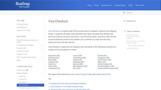 Visa Checkout - Help and Support - BlueSnap