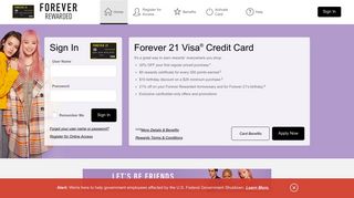 Forever 21 Visa® Credit Card - Manage your account - Comenity