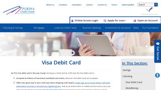 Visa Debit Card - Purina Credit Union