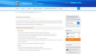 Visa debit card | Standard Bank - International