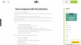 Visa Electron - UFX.com