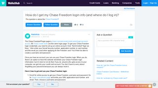 Chase Freedom Login Page & Login Credentials - WalletHub