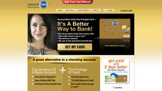 AccountNow Gold Visa Prepaid Card