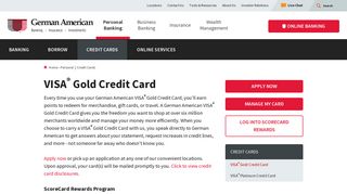 VISA Gold Credit Card | German American Bank