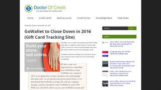 GoWallet to Close Down in 2016 (Gift Card Tracking Site) - Doctor Of ...