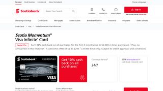 Scotia Momentum Visa Infinite card - Scotiabank