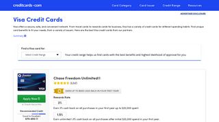 Visa® Credit Cards | CreditCards.com
