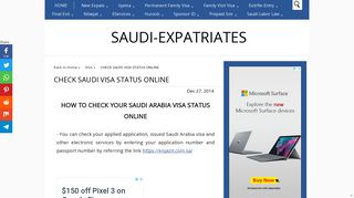 CHECK SAUDI VISA STATUS ONLINE - Saudi Expatriates